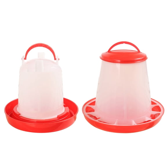 Chick Waterer and Feeder Plastic Automatic Poultry Waterer Containers for Chickens Birds Pigeons Quails