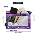 thumbnail image 2 of 2 Pack Flip Folders with Clear PVC Window Binder Pouches 3-Ring Binder Organizer for Office & Home Purple and Black Tie-dye Texture, 2 of 6