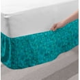 thumbnail image 2 of Teal Bed Skirt, Geometrical Shapes Triangles Squares Modern Abstract Art Different Shades of Blue, Elastic Bedskirt Dust Ruffle Wrap Around for Bedding Decor, 4 Sizes, Turquoise Aqua, by Ambesonne, 2 of 2