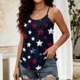 thumbnail image 4 of Tank Tops for Women American Flag Star Patriotic Tanks US 250th Anniversary Sleeveless Shirts Navy L, 4 of 5