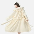 thumbnail image 2 of Ujnder Women's Long Bathrobe Absorbent Bath Robe with Pockets Cozy Loungewear White One Size, 2 of 5