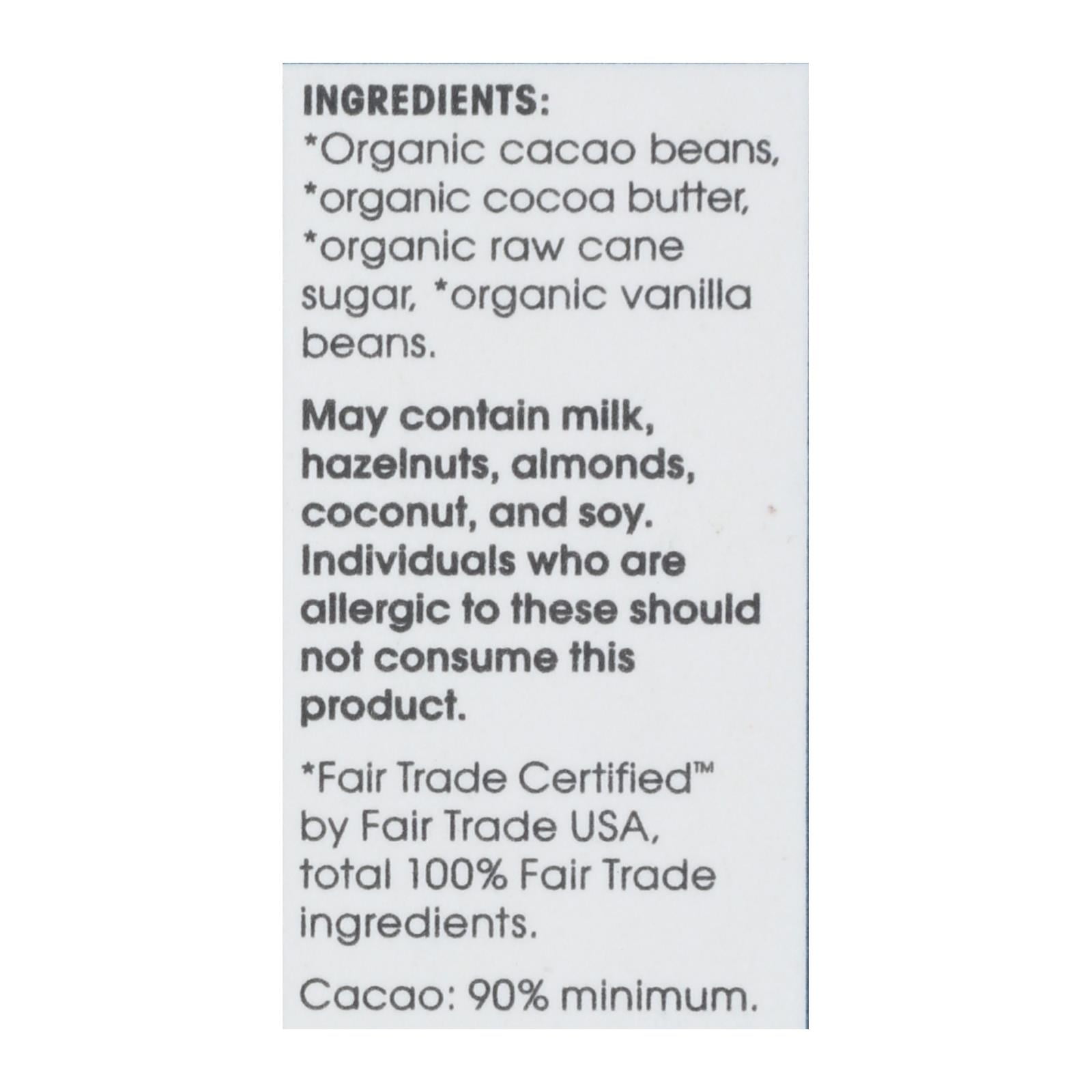 Alter Eco Americas Organic Chocolate Bar - Dark Super Blackout - Case of 12 - 2.65 oz