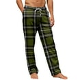 thumbnail image 5 of Dwelliawo Men's Pajama Bottoms Plaid Comfy Matching Pj Pants Cute Christmas Cute Pajama Pants Fuzzy Drawstring Sleep Sweatpants Army Green S, 5 of 6