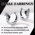 thumbnail image 3 of Pendientes de aro de serpiente de acero inoxidable/chapado en oro/negro para mujer, joyería gótica Punk (con caja de regalo) TUNC Sencillez, 3 of 5
