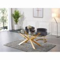 thumbnail image 2 of Take Me Home - Rectangular Glass top Dining Table with  Gold base,   for 6 ppl, Elegant,Spider Steel legs, 2 of 6