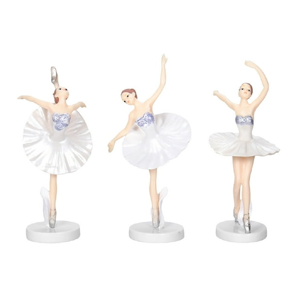 3 piezas de adornos para tartas de bailarina Herramientas para decorar tartas Adornos para la mesa de postres de niña Cumpleaños