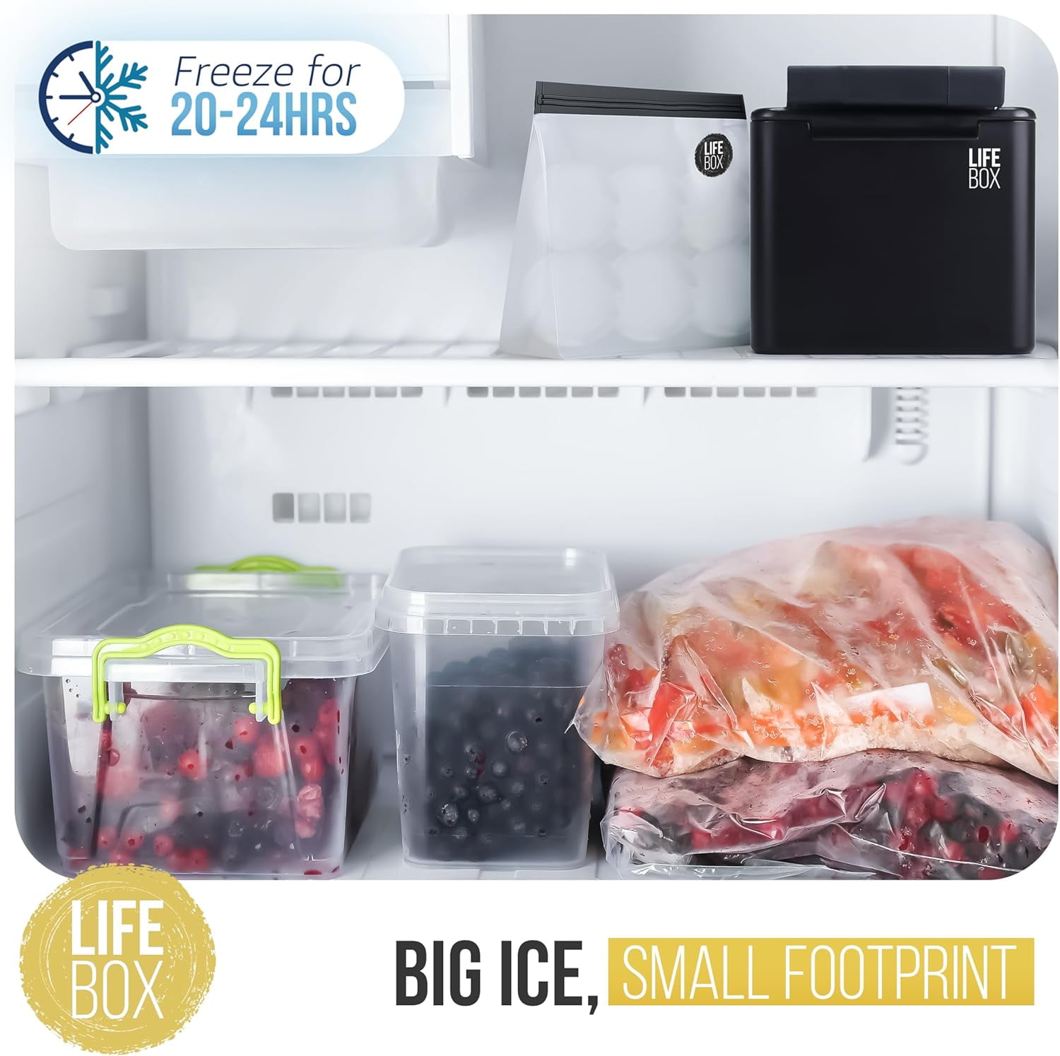 LifeBox 6 Ice Ball Maker Mold - Sphere Mold Makes Crystal Clear Balls - Whiskey Cubes Mold Includes Storage Bag & 7 Whiskey Stones - Round Cube Mold