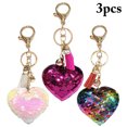 thumbnail image 1 of 3PCS Porte-Clés Mode Décoratif Paillettes Coeur Porte-Clés Pendentif Sac Charme, 1 of 10