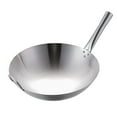 thumbnail image 4 of 1pc Stainless Steel Single Handle Wok Practical Wok Kitchen Utensil (Silver), 4 of 8