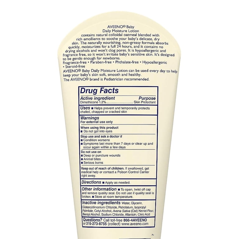 Aveeno Baby Daily Moisture Lotion, 8 Oz Tube photo 3