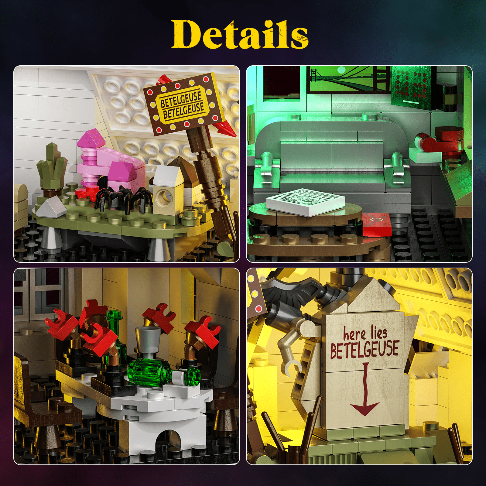 Beetle House Building Block Set Halloween Horror House Model Toy Christmas for Adults