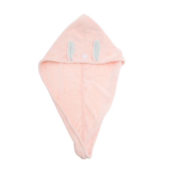 Unique Bargains 1pc Absorbent Cartoon Rabbit Ears-shaped Hair Towel 24.41"x 9.06" Pink