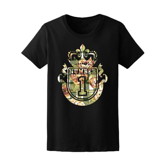 Number 1 Coat Of Arms With Roses T-Shirt Women -Image by Shutterstock, Female x-Large