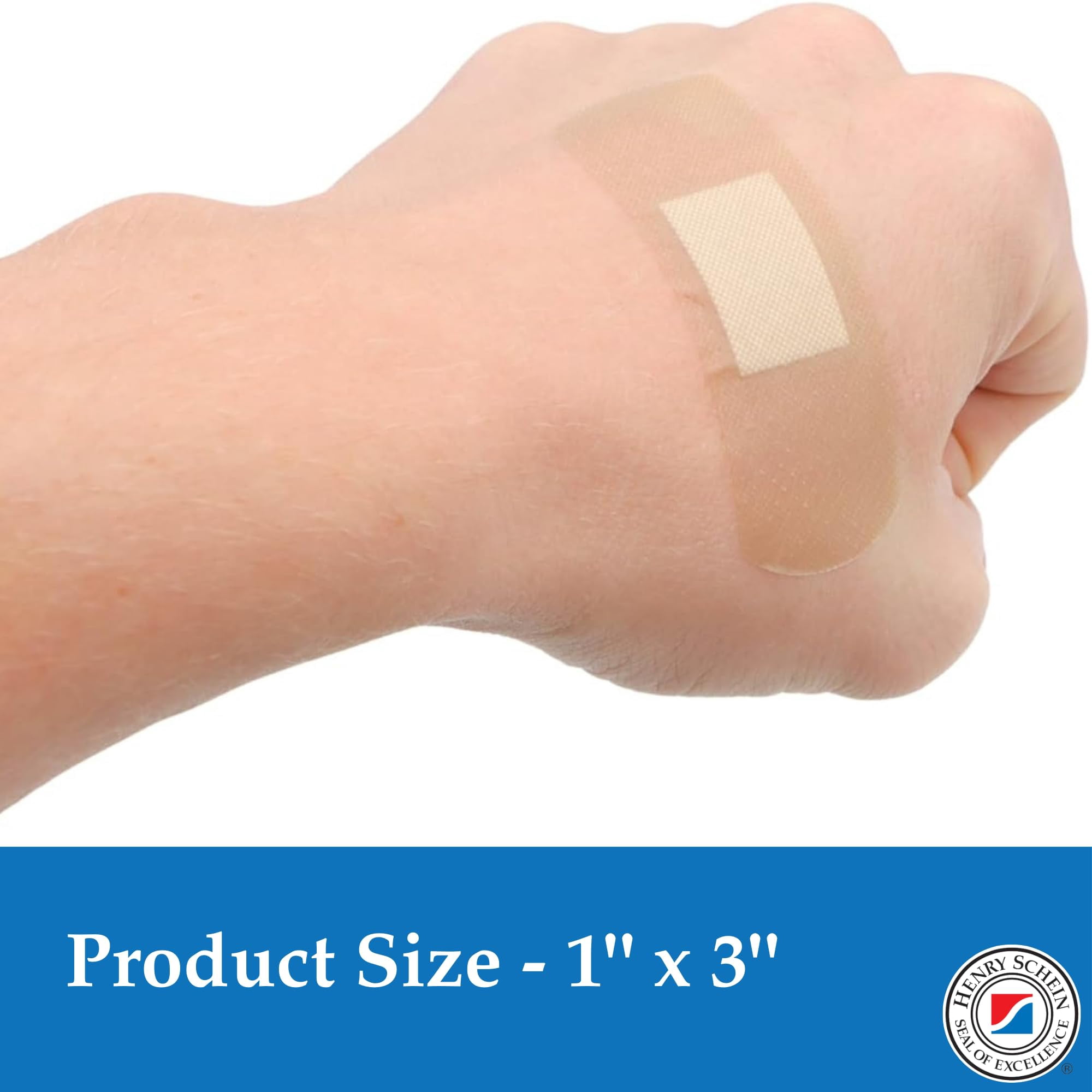 Henry Schein Sheer Adhesive Bandages, 1" x 3" Sterile Strips | Bulk Case of 1,500 (10 Packs of 150) | Breathable, Latex-Free First Aid Bandages for School Nurses, Offices & Businesses