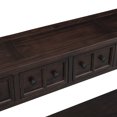 thumbnail image 1 of Table Console Rustique pour Entrée, Table de Sofa de 60 Pouces de Long avec Deux Tiroirs de Tailles Différentes et Tablette Inférieure pour Rangement (Espresso), 1 of 21