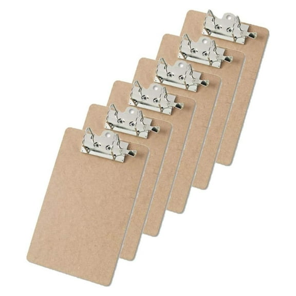 Recycled Hardboard Archboard Clipboard, 2" Clip , 8 1/2 x 12 Sheets, Brown 6-Pack