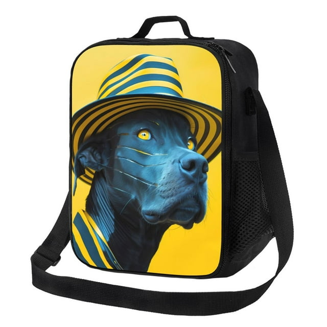 Balery Stylish Yellow Dog Caja de Almuerzo y Bolsa de Almuerzo para Hombres y Mujeres, Bolsa de Almuerzo Reutilizable con Gran Capacidad, Bolsa de Almuerzo Aislada