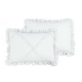 thumbnail image 3 of Marina Decoration Lush Ruffled Textured Shabby Chic Stitching Coverlet Bedspread Ultra Soft Solid Summer Embroidered Quilt Set with Quilted Shams, White Color, 3 of 6