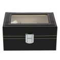 thumbnail image 1 of 1pc 12 Faux Leather Watch Case Display Box Storage Jewellery Glass Top, 1 of 2