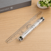 Parallel Rolling Ruler 12 inch Clear Metric Drawing Tool with Protractor for Drafting Measuring