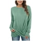 thumbnail image 1 of Camisas Para Mujer Camiseta Casual Sólido Cuello Redondo Sudadera Kink Split Manga Larga Tops Odeerbi ODB129932, 1 of 8