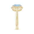 thumbnail image 3 of ANGARA Natural 2.3 ct Aquamarine Scalloped Halo Ring in 14K Yellow Gold for Women (Size-9mm) | March Birthstone, Birthday, Anniversary, Jewelry Gift for Women | Natural Aquamarine Ring, 3 of 8