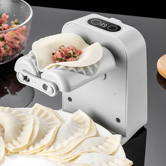 6Pcs Dumpling Maker Machine 3 Modes Household Automatic Dumpling Maker with Spoon Brush Easy to Clean Dumpling Press Machine with Dumpling Cutter Portable Electric Dumpling Maker