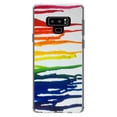 thumbnail image 1 of DistinctInk Clear Shockproof Hybrid Case for Samsung Galaxy Note 9 - TPU Bumper, Acrylic Back, Tempered Glass Screen Protector - Rainbow Melted Crayons - Rainbow Art Supplies, 1 of 5
