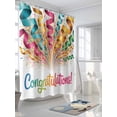 thumbnail image 3 of Fsddascl Colorful Congratulations Shower Curtain Set - Standard 72" x 72" Washable Bathtub Curtain with 12 Hooks, Funny Words Graduation Season Waterproof Fabric Stall Shower Curtains for Bathroom, 3 of 6