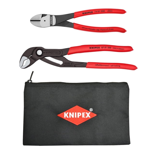 Juego de pinzas KNIPEX Cobra de 10" con cortacables de 8" y bolsa