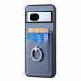 thumbnail image 2 of Allytech Wallet Case for Google Pixel 7A, Weave Texture TPU Cards Holder Ring Holder Kickstand Shockproof Anti-Scratch Bumper Back Cover Case for Google Pixel 7A - Blue, 2 of 13