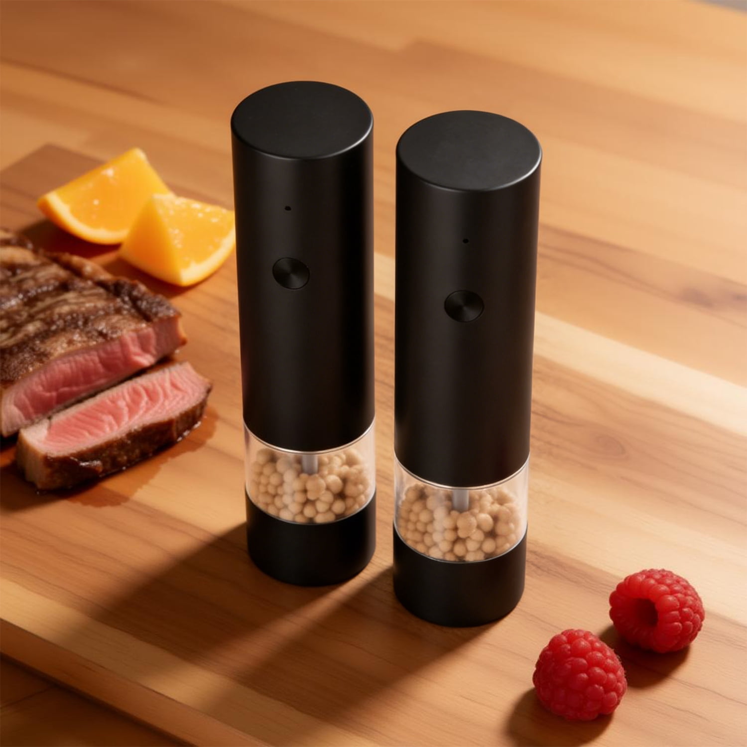 Electric Salt and Pepper Grinder, USB Rechargeable, Stainless Steel, Adjustable Coarseness, 1-Touch Operation for Home & Kitchen