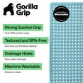 thumbnail image 3 of GORILLA GRIP Patented Bath Tub Shower Mat, Machine Washable Bathtub Floor Liner Mats, Suction Cups and Drain Holes to Keep Tubs Clean, Soft on Feet, Bathroom Essentials, 35x16 Inch, Clear Turquoise, 3 of 10
