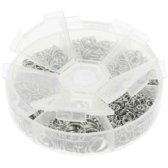 KAKOWELY 1 Box of Split Rings Metal Open Jump Rings Jewelry Making Craft Jump Rings,0.39"X0.39"X0.04"