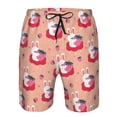 thumbnail image 4 of Wukai Bunny And Strawberry Print Beach Trunks with Compression Liner Swimsuit Quick Dry Beach Sports Shorts with Pocket-X-Large, 4 of 8