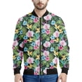 thumbnail image 3 of Chaqueta con estampado de flores hawaianas para hombre, sudaderas con estampado 3D de plantas coloridas, mangas largas, abrigos con cremallera para primavera y otoño, 3 of 5