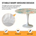 thumbnail image 2 of Elastic Fitted Round Tablecloth, Teal Red Coastal Waterproof Stretch Table Cover for 45"-54" Tables, Summer Beach Nautical Sea Turtle Coral Starfish Washable Outdoor Tablecloths for Patio, Picnic, 2 of 9