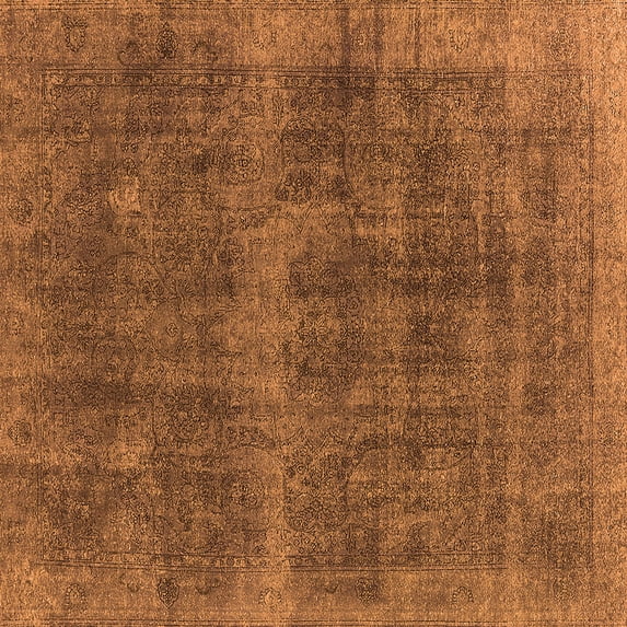Ahgly Company Indoor Square Oriental Orange Industrial Area Rugs, 3' Square