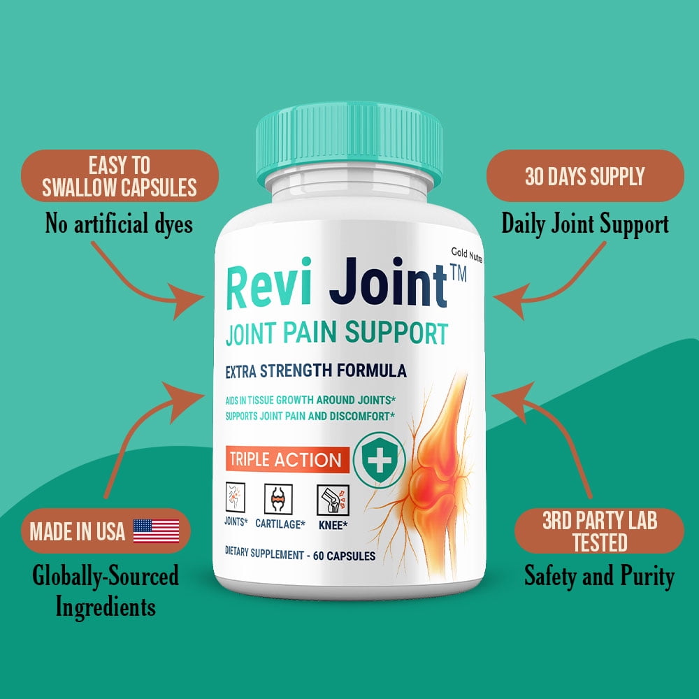 Revi Joint Capsules, Joint Support Supplement, ReviJoint All-Natural Pills Maximum Strength, 30 Day Supply (3 Pack)