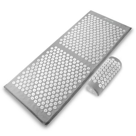 ProsourceFit Full Body Acupressure Mat and Pillow Set  Grey