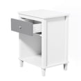 thumbnail image 2 of PAPROOS Nightstand with Drawer and Open Shelf, Small Bedside Table, Modern Night Stand End Table for Bedroom, Kids Room, Girls Room, Dorm, White+Gray, 2 of 9