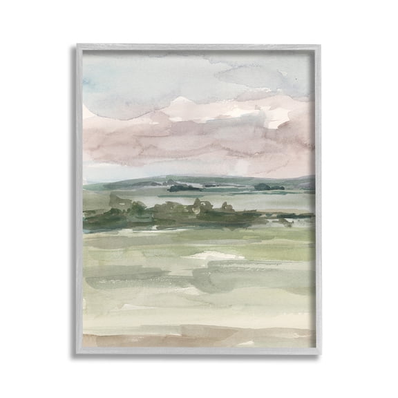 Stupell Industries Abstract Rural Landscape Landscape Painting Gray Framed Art Print Wall Art, 11 x 14