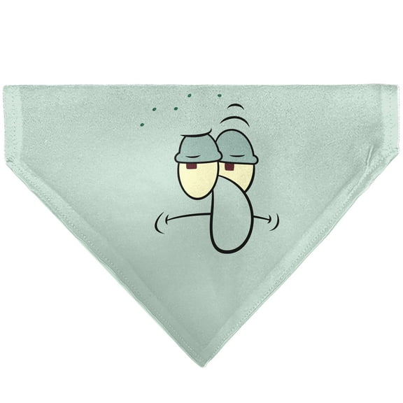 SpongeBob SquarePants Pet Bandana Squidward Frowning Face Close Up and Text Blues Slip On Collar Bandana Only