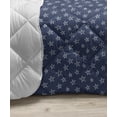 thumbnail image 3 of Floral Down Alternative Comforter, Blossoming Flowers Budding Green Leaves and Polka Dots Botanical Scene of Garden, Microfiber Quilt for All Season, 5 Sizes, Night Blue, by Ambesonne, 3 of 3