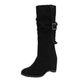 thumbnail image 5 of IUJSOY Hidden Wedge Western Boots for Women Wide Calf Knee High Boots Slouchy Suede Mid Calf Boots, 5 of 7