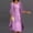 *Purple, variant on U Women's 2 Piece Chiffon Midi Dress Set,3/4 Sleeve Crew Neck Casual Summer Outfit Gray,Women's Plus M