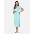 thumbnail image 5 of Stylore Women's Nightshirt Short Sleeve Nightgown V-Neck Sleepwear Aqua S, 5 of 6