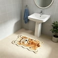 thumbnail image 5 of Dogs Shape Bath Plush Mat Rug, Polyester Non-Slip Quick Dry Absorbent Thin Bathroom Rugs Fit Under Door Bathroom Floor Mats-Shower Rug for in Front of Bathtub, Sink, Shower Room, 5 of 5