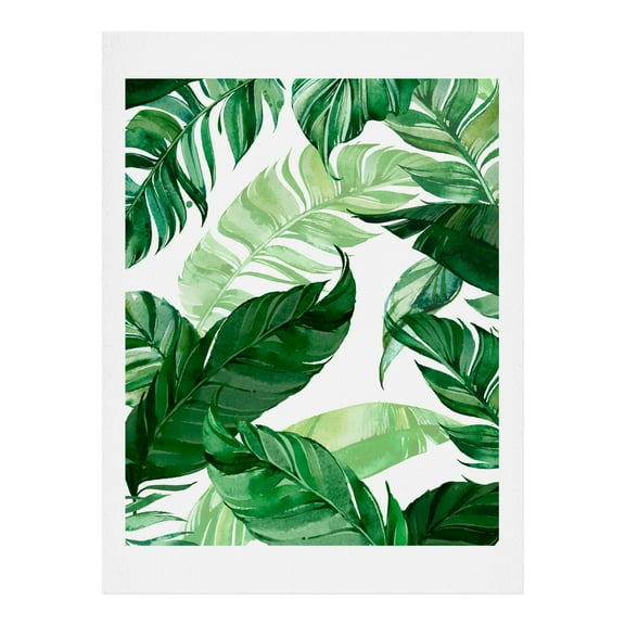 Society6 Green Leaf Watercolor Pattern by Marta Barragan Camarasa Art Print