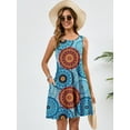 thumbnail image 2 of Chiclily Summer Sleeveless Dress Casual Beach Cover up Tank Sundress with Pockets, Floral Mix Blue M, 2 of 6